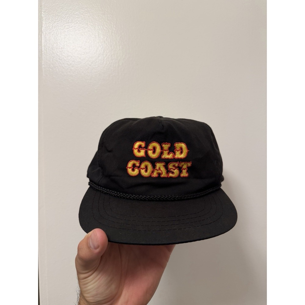Vintage Gold Coast Casino Las Vegas Black Hat Cap One Size Adjustable Zipper 90s